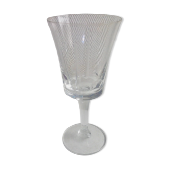 OLD WATER GLASS, BACCARAT CRYSTAL MODEL ART DECO ht 16.5 cm