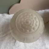 Lampe à poser vintage ronde en verre translucide - globe fleur