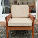 Danish armchair of the 60s in wood and wool of the brand Dyrlund
