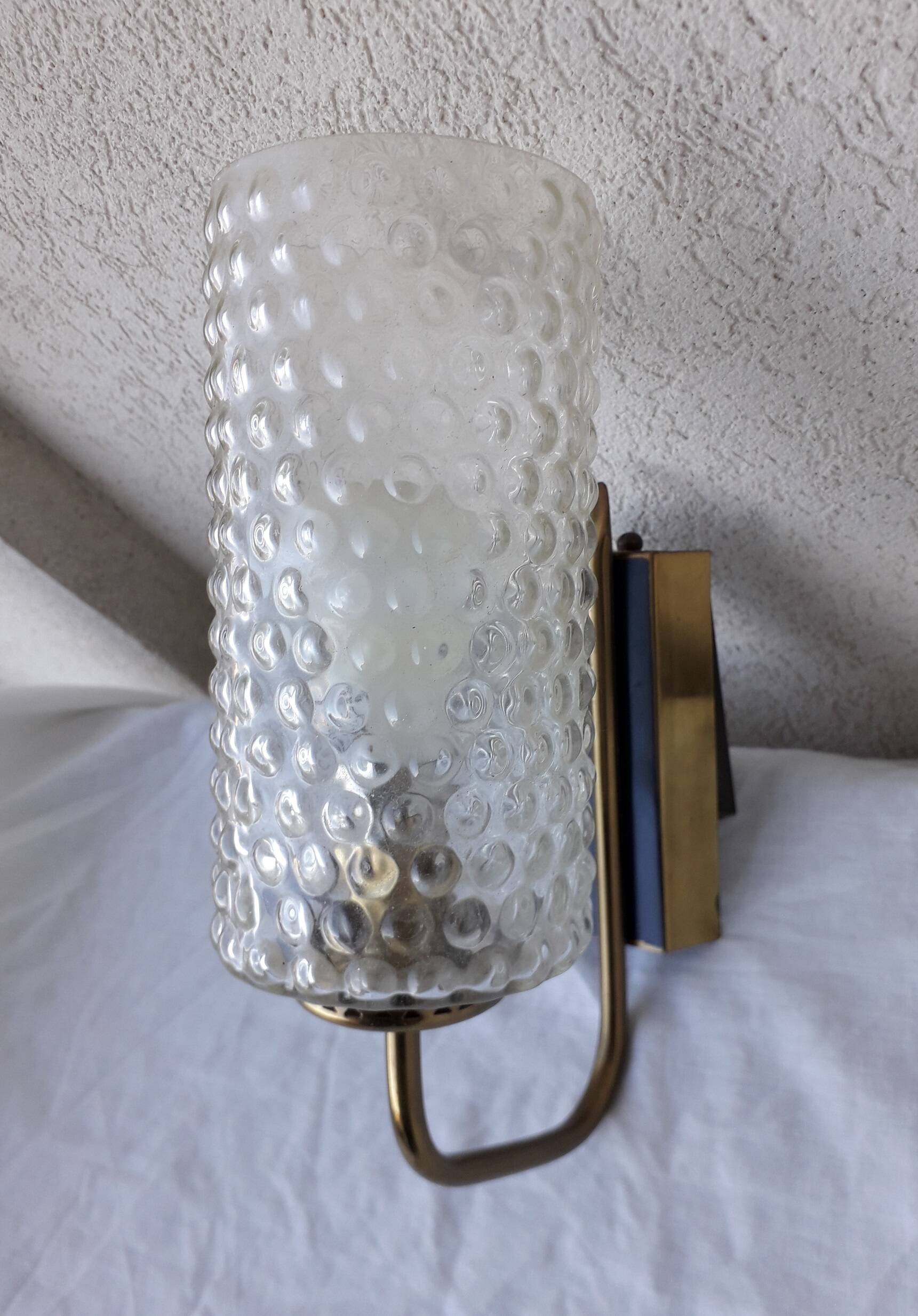 Brass and bubble glass wall light