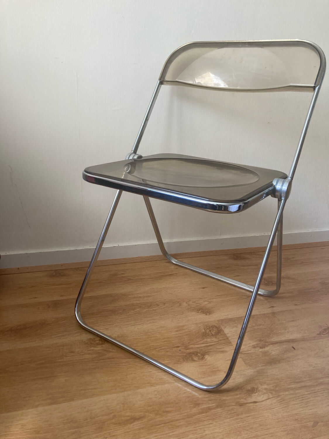 Chair Plia plexi smoked brown by Giancarlo Piretti for Castelli