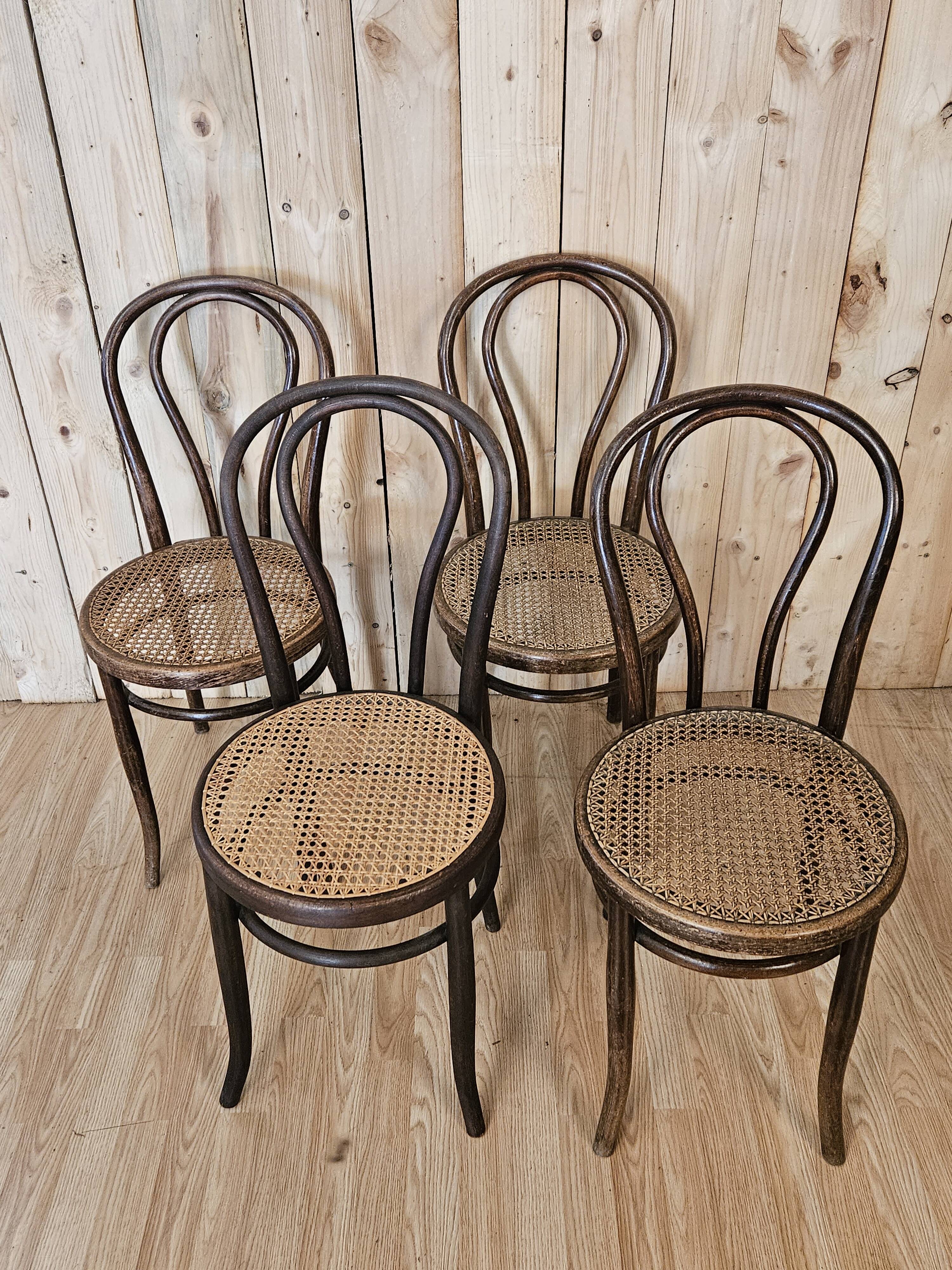 Series of 4 bistro chairs n°18 Fischel