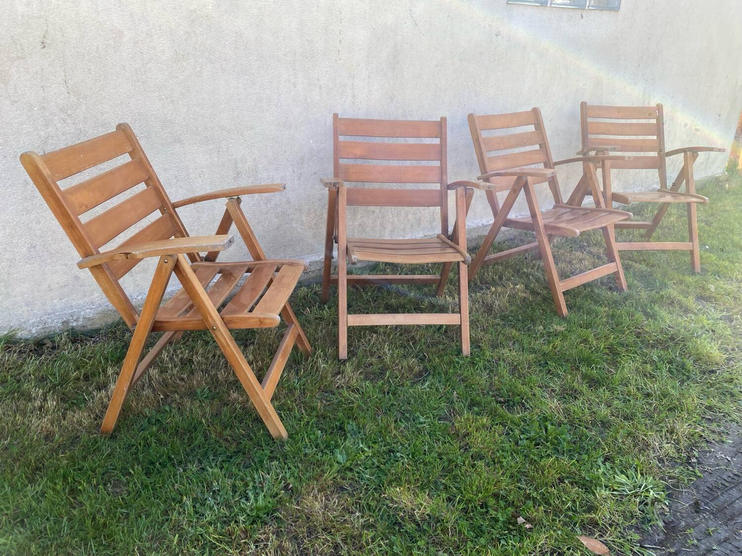 Fauteuils jardins pliants en bois