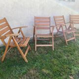 Fauteuils jardins pliants en bois