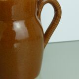 Pitcher or milk pot in speckled enamelled sandstone