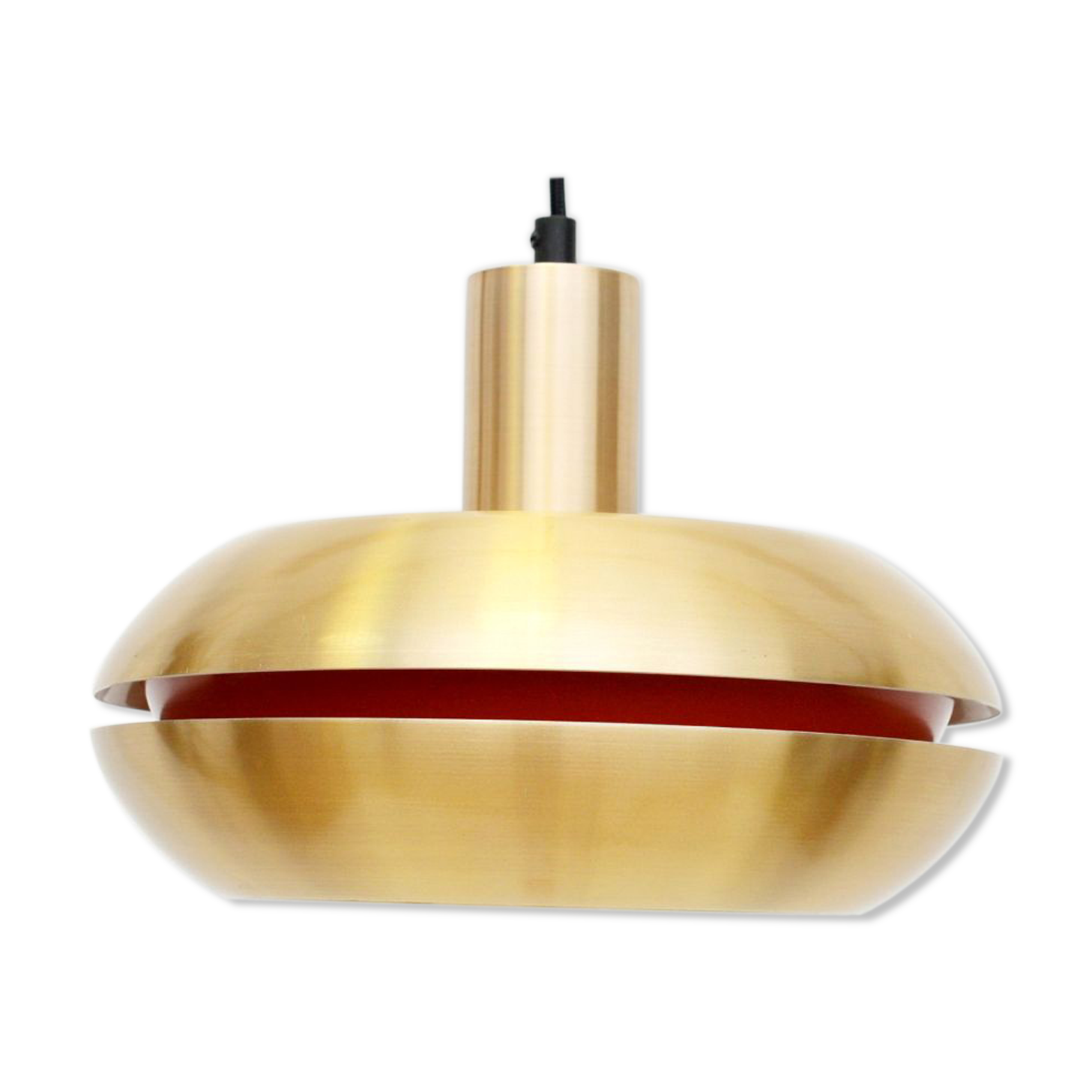 Suspension danoise vintage en laiton doré