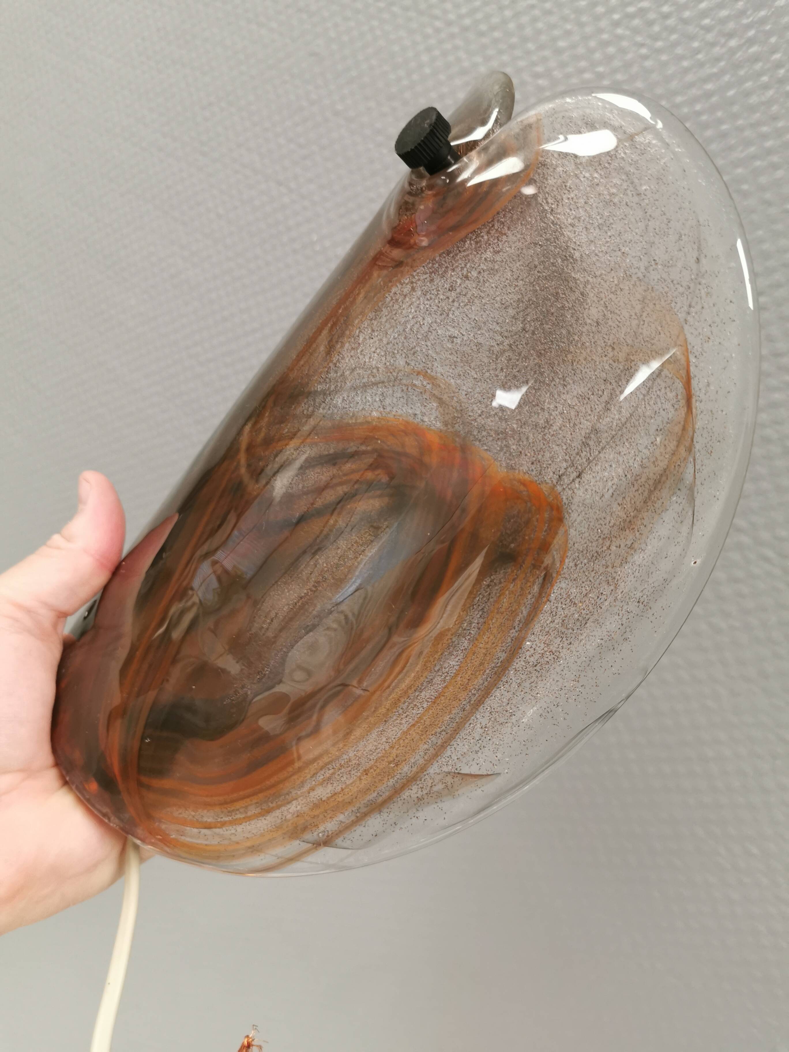 Glass wall lamps designed by per lutken for holmegaard Denmark 1970s
