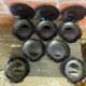 Set of 10 ARCOROC Shell-Shaped Plates Black Opaline 1970s