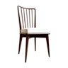 Chair in dark wood and unbleached skaï