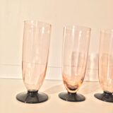 Lot de 3 flûtes à champagne en cristal art déco