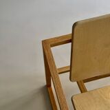 Pair of handmade wooden armchairs