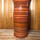 Old soulaines vase france ceramic brown & orange vintage #a393