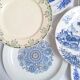 Vintage blue green dinner plates