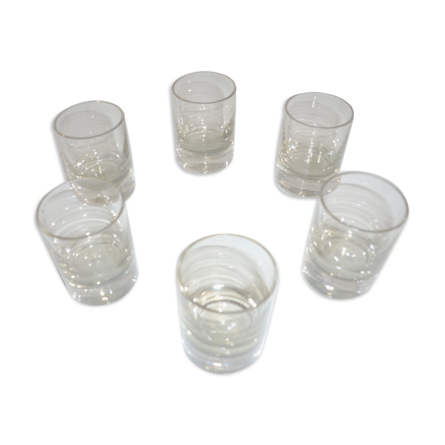 Suite of 6 glasses of smoked glass