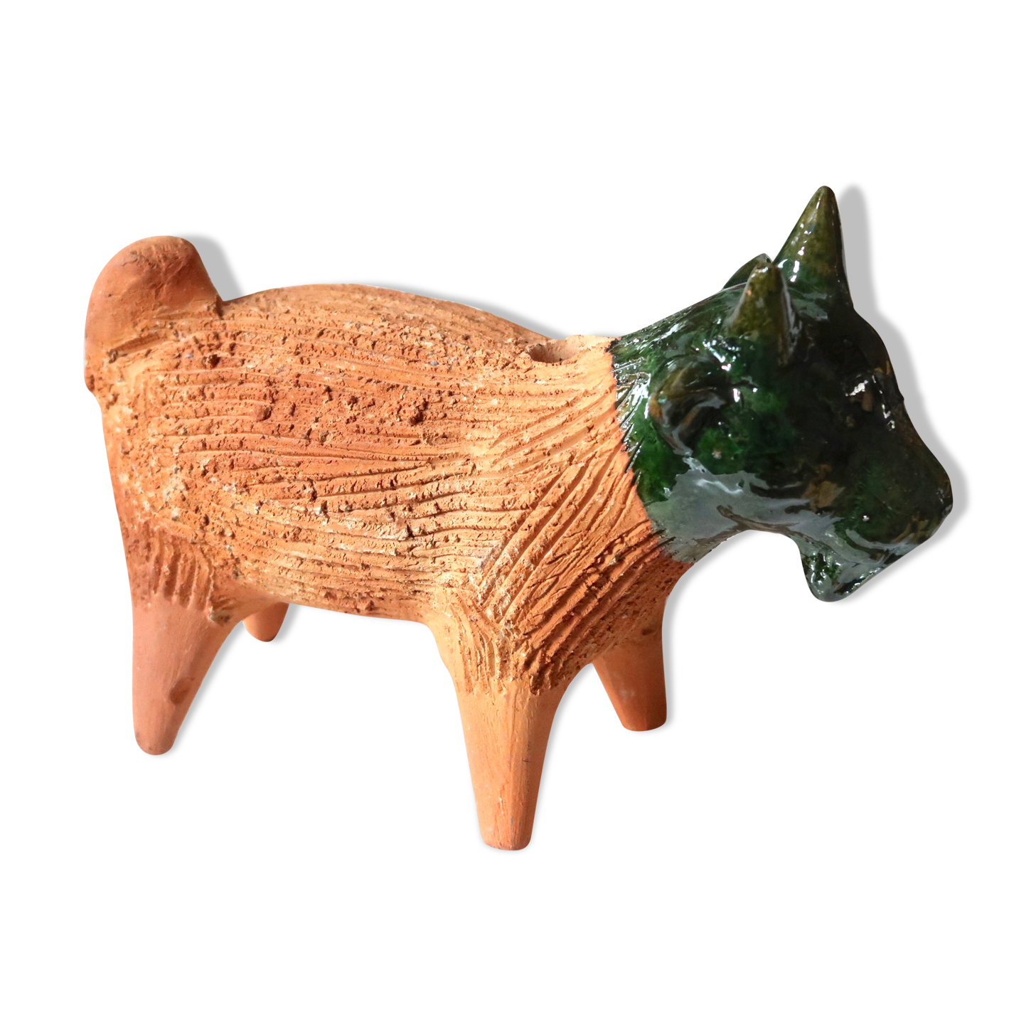 Pique flowers " goat " Mexican ceramic, 70s