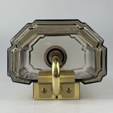 1960s/70s Wall Lamp Glashütte Limburg Germany Glass & Metal Age Design