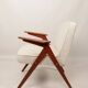 Fauteuil Bouclè de J. Chierowski, 1960 Pologne, Fauteuil en bois Design scandinave