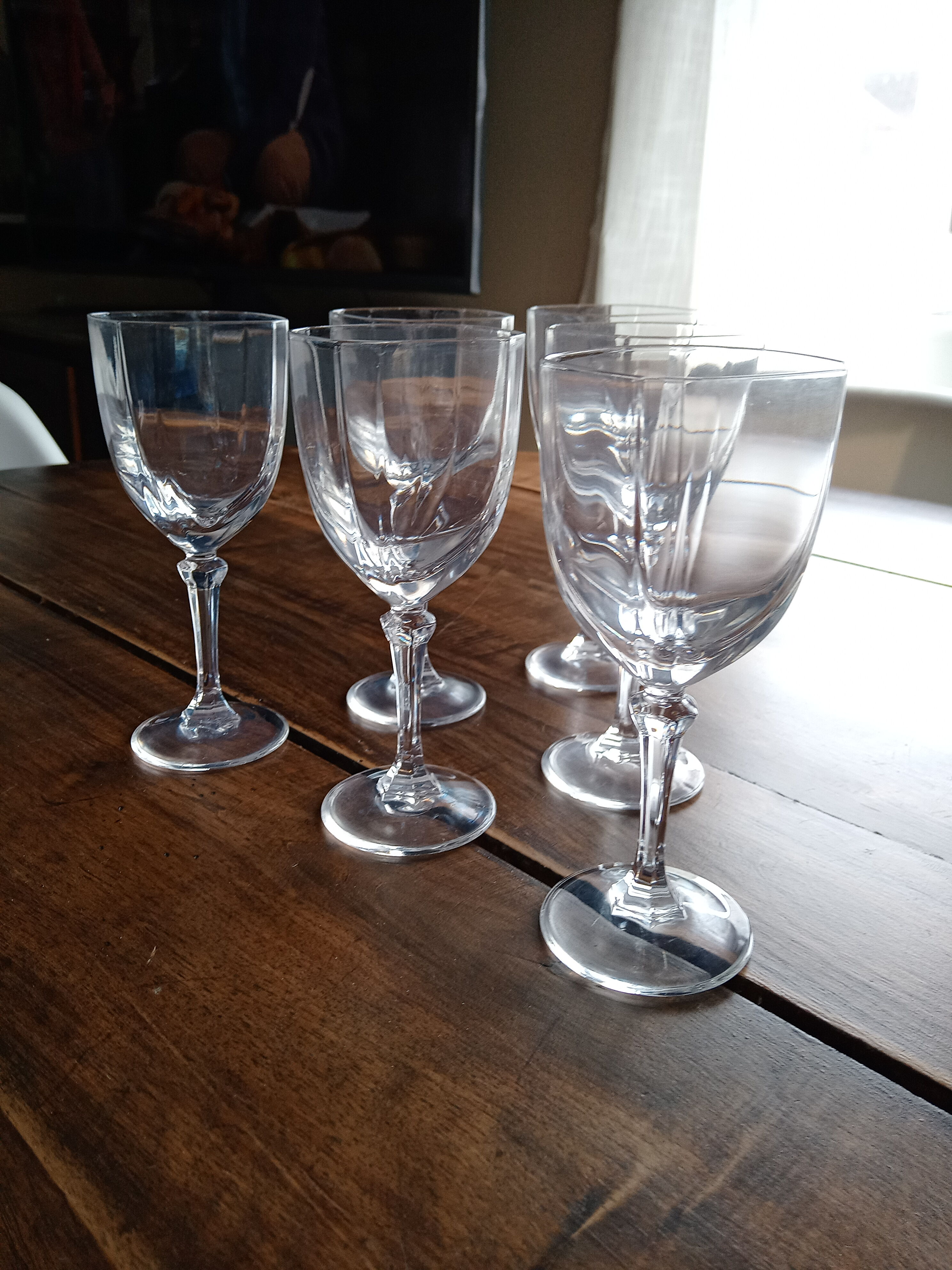 Set of 6 Art Deco style crystal liqueur glasses