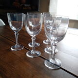 Set of 6 Art Deco style crystal liqueur glasses