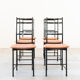Dining chairs in brown leather and aluminum by ycami, 1980