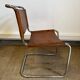 Chaise cantilever en cuir fauve par Steel Line, années 1980