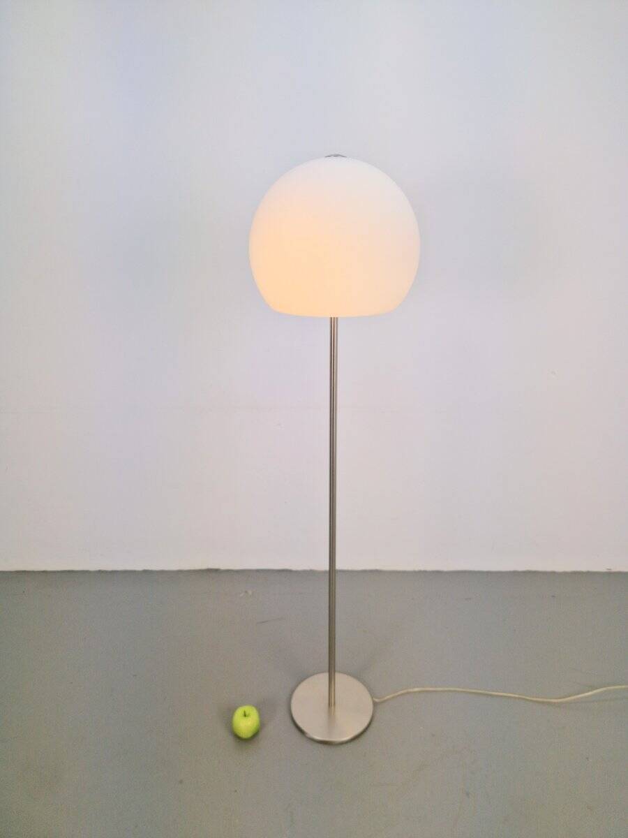 Vintage Opaline Glass Globe Floor Lamp from Hufnagel Leuchten, Germany, 1970s