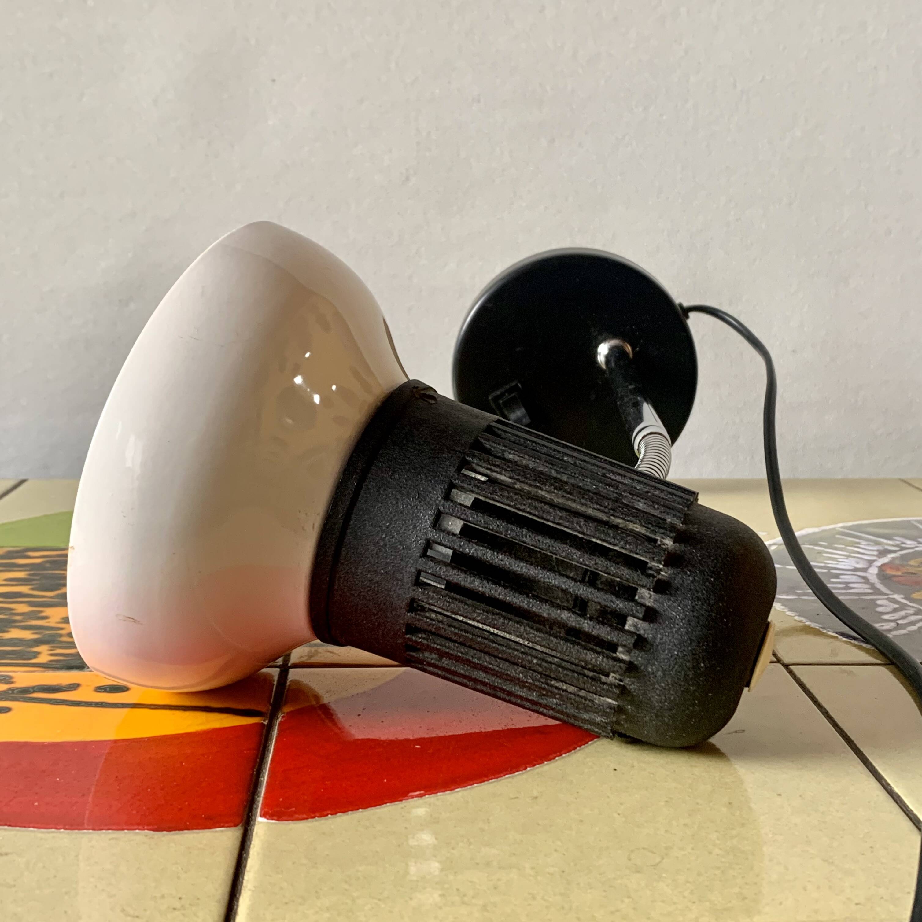 Vintage Massive white and black desk lamp - 1970s