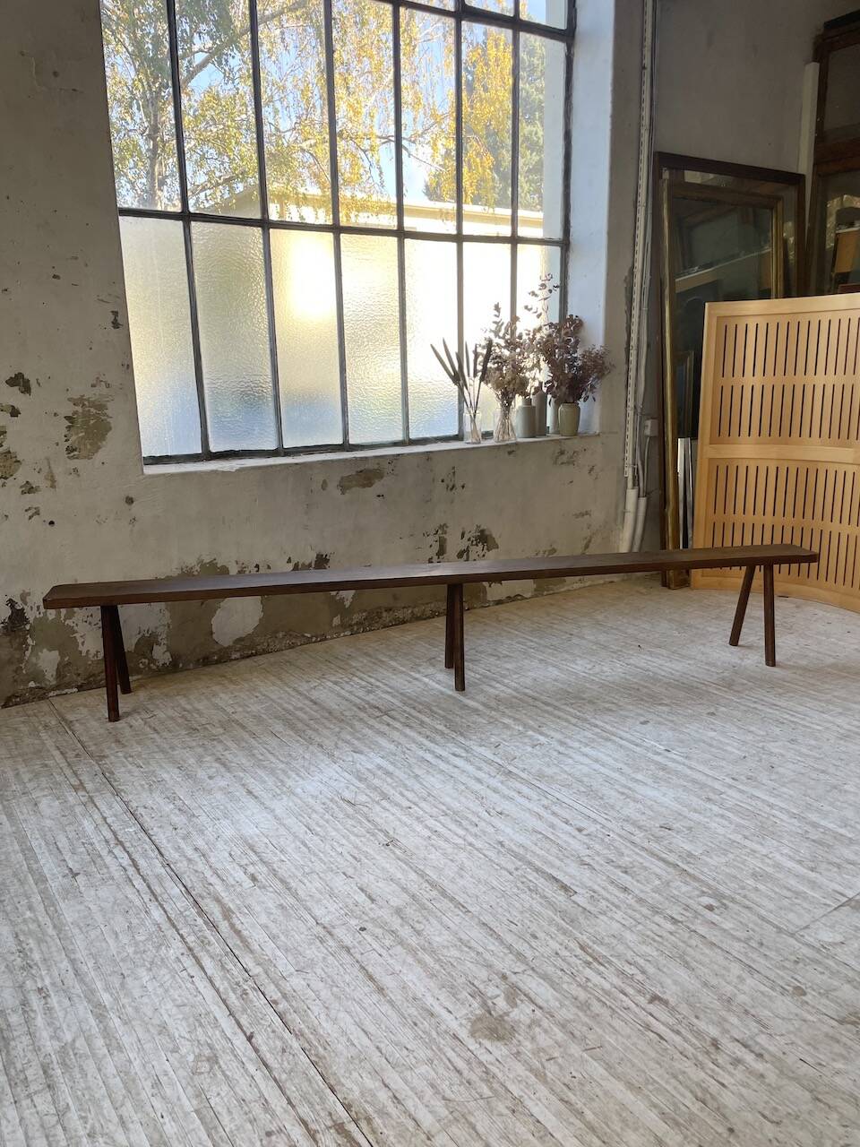 Solid oak farm bench 3m