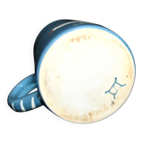 Soufflenheim terracotta pottery pitcher with blue goose decor