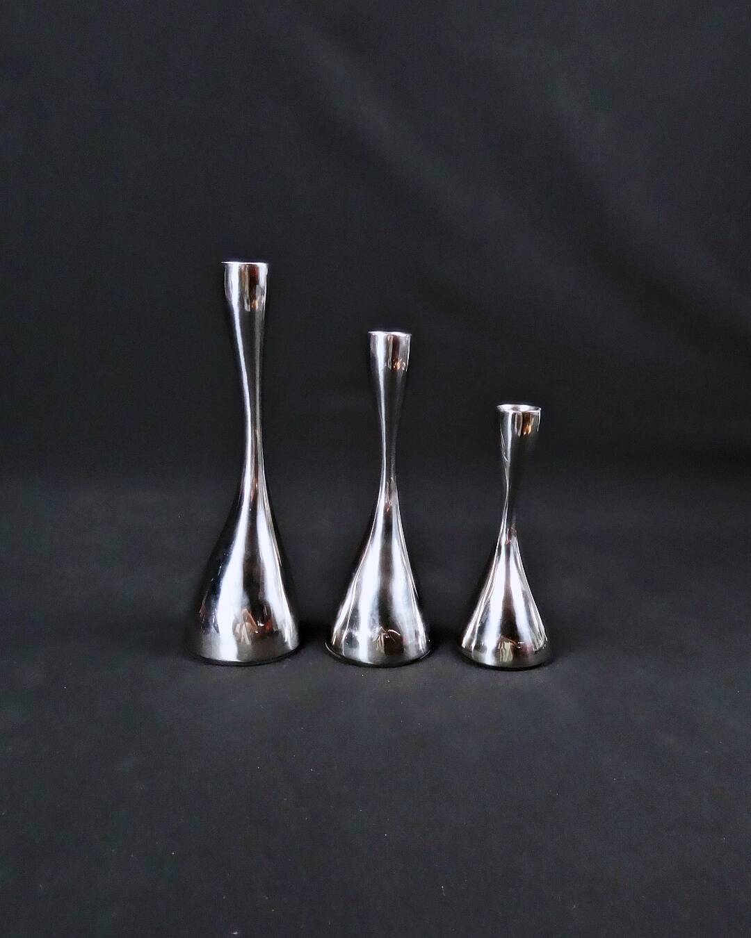 Scandinavian steel candle holders by Design by Mencke & Vagnby Nuance Vintage
