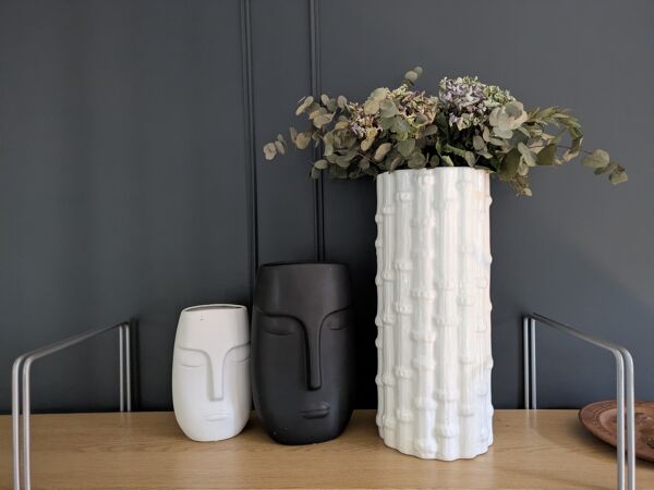 Cache pot ceramique ''bambou'' vintage italien