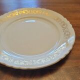 16 flat gold plates from Orchies porcelain