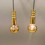 Frimann Goldstar pendant lights made by Philips in the 1970s. Model SPYBALL