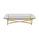 Table basse en laiton, chrome et verre, France 1970