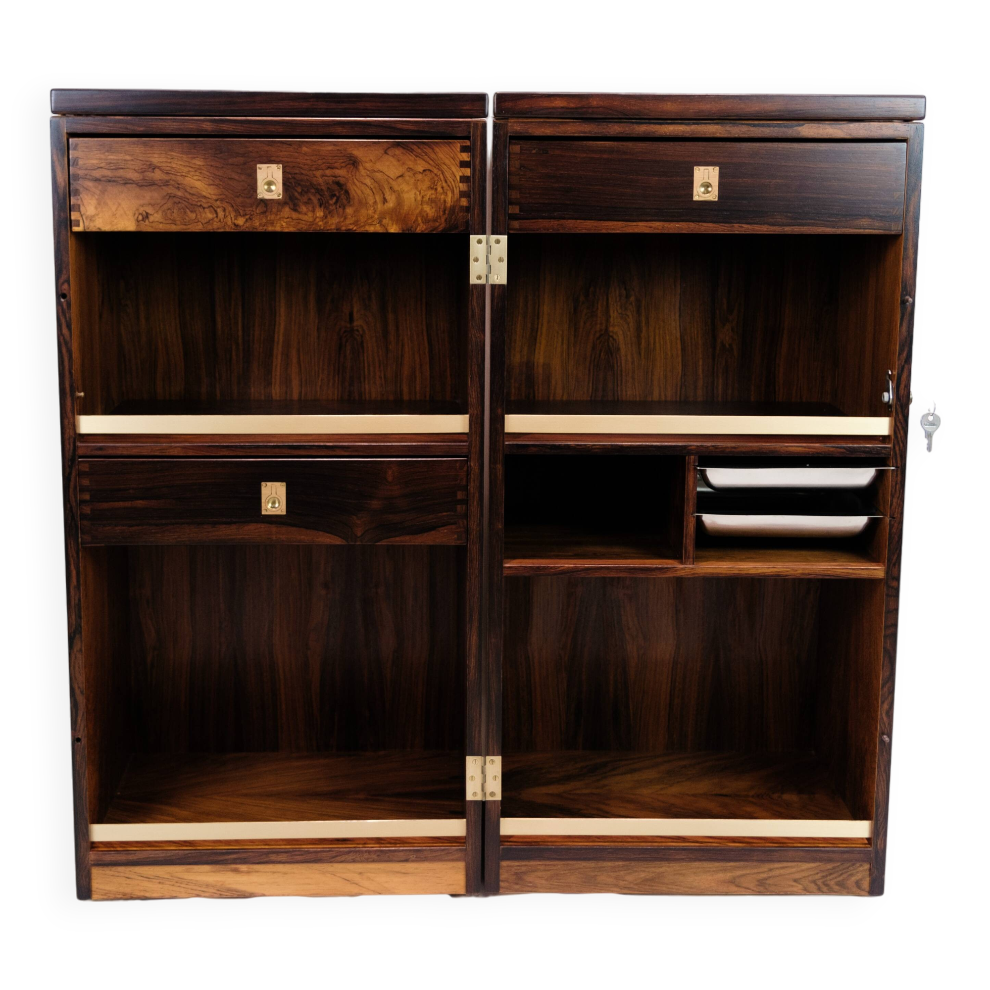 Captain´s Bar Made In Rosewood With wheels by Dyrlund From 1960s