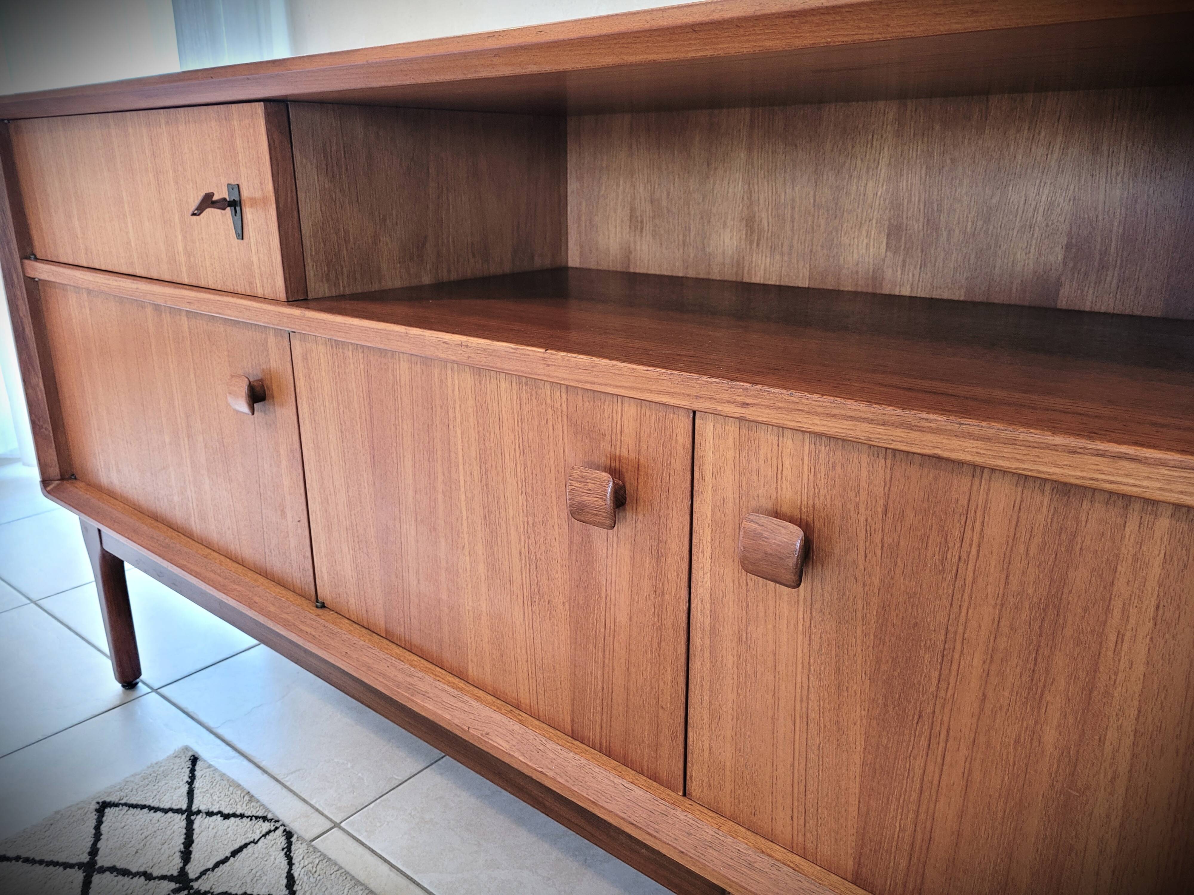 Scandinavian design sideboard in vintage teak