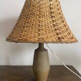 Terracotta and rattan lamp