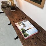 Old workbench with cast iron base, 1950s