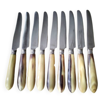 9 Apollo bovine horn and stainless steel cheese knives