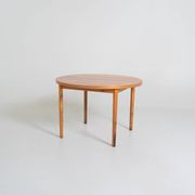 Round extendable walnut dining table, Sweden, 1960s