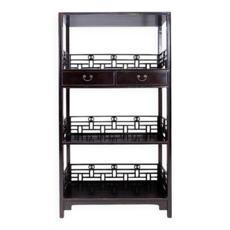 Vintage Chinese four-level lacquered wooden bookshelf - 20th century