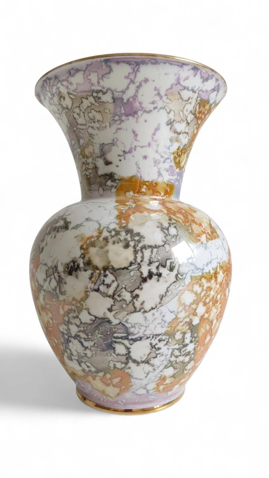 Mid-Century Modern Handmade Porcelain Vase by Hispania CH, 1970s