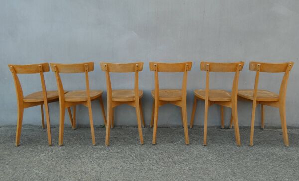 6 chaises de bistrot luterma vintage