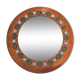 Miroir rond vintage orange 15,5cm