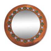 Miroir rond vintage orange 15,5cm