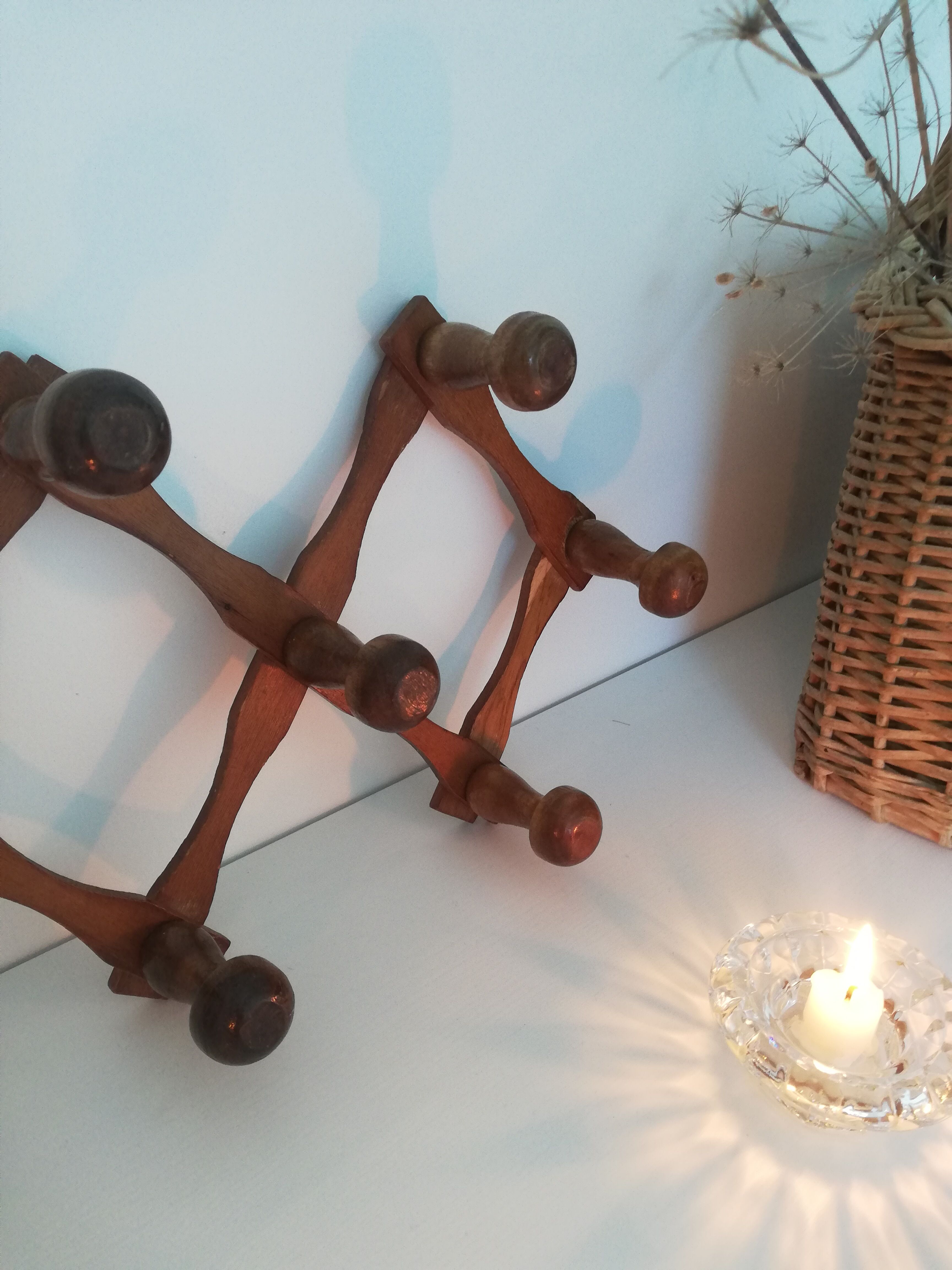 Vintage accordion coat rack