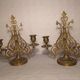 Pair of piano candlesticks in golden bronze 19th century