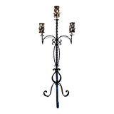 Brutalist wrought iron floor lamp from the 60s