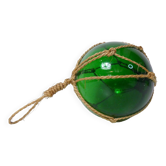 Boule, flotteur en verre vert vintage