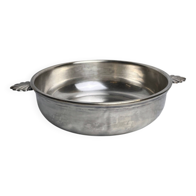 Arts de la table, légumier métal argenté prises coquille XXème